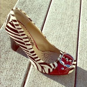 Zebra fur heels